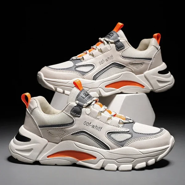Herrenschuhe, Sneakers mit Schnürung, 2025, neuer Frühling, atmungsaktiv, lässige Sneakers, Freizeit, Sohlen, Komfort, rutschfeste Outdoor-Laufschuhe 2