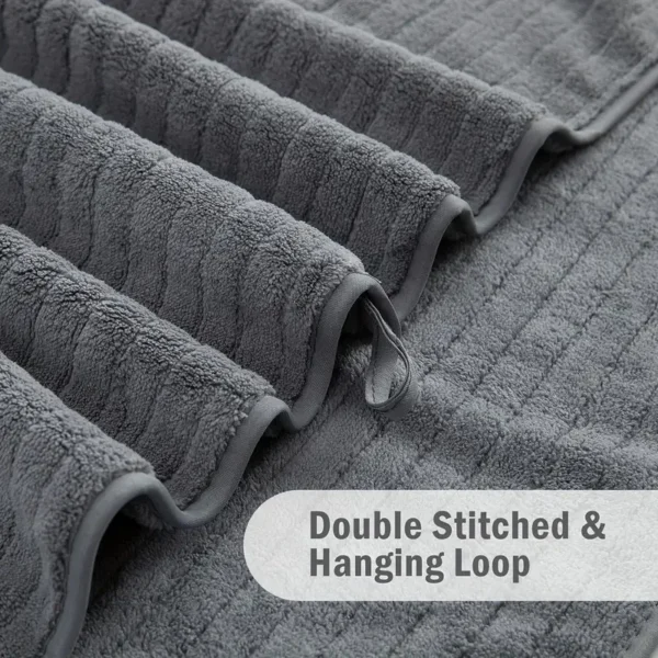 8-teiliges Badetuch-Set – 4 Waschlappen, 2 Gesichtstücher und 2 Badetücher – saugfähig und schnell trocknend, ideal für Badezimmer, Fitnessstudio und Hotel 3