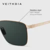 VEITHDIA Marke Herren-Sonnenbrille, quadratisch, Edelstahl, hochauflösende Nylonlinsen, polarisierte Brille mit UV400-Schutz 8210 6