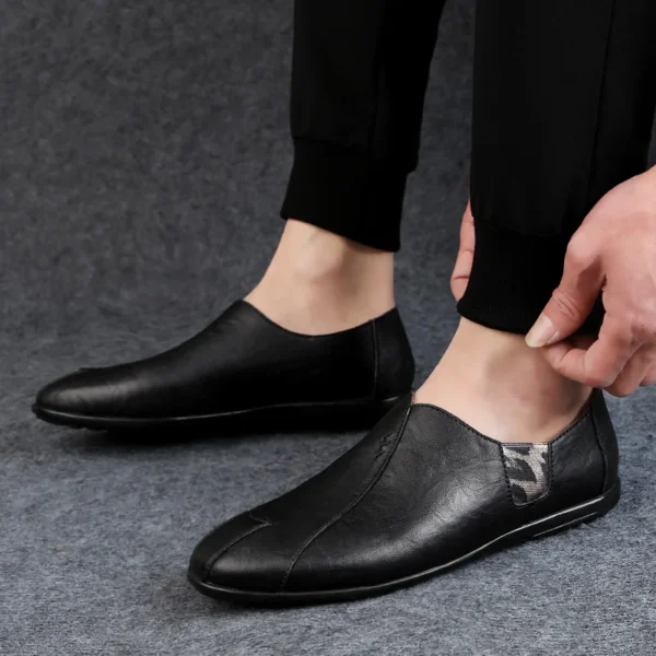 Echtes Leder Männer Casual Schuhe Luxus Marke Weiche Herren Loafer Atmungsaktive Mokassins Slip auf Faul Fahren Schuhe Plus Größe 38-47 4
