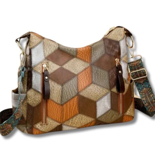 Eimer-Handtasche für Damen im Kontrastfarb-Design