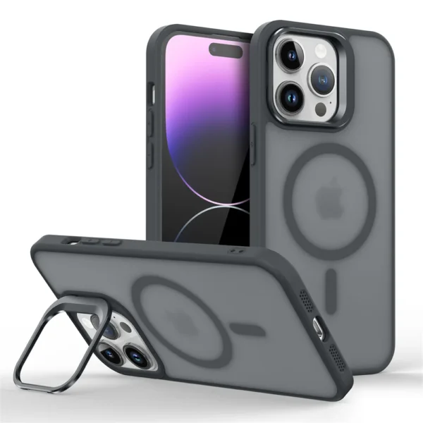 Luxury Magnetic Shockproof Phone Case For iPhone 16E16 15 14 13 mini 12 11 Pro Max Plus Funda Stand Glass Lens Protection Cover 2