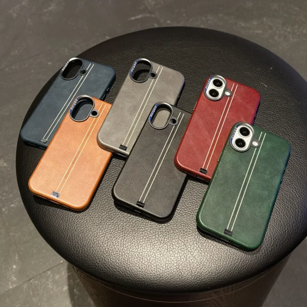 Magnetische Leder-Handyhülle für iPhone 13, 14, 15, 16 Pro Max Plus, luxuriöse Business-Leder-Magsafe-Telefonabdeckung, kabelloses Laden 6