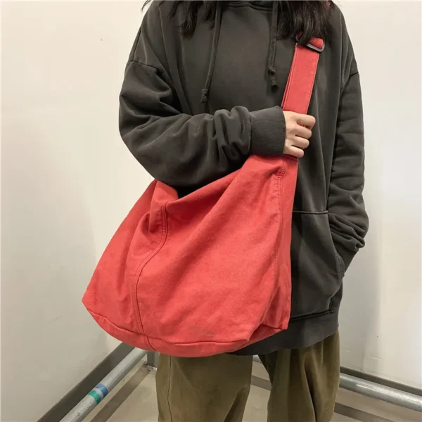 Damen-Umhängetasche, große Canvas-Umhängetaschen für Frauen, 2023, Baumwolltuch, modisch, koreanische Studentinnen, Schultasche, Handtaschen 4