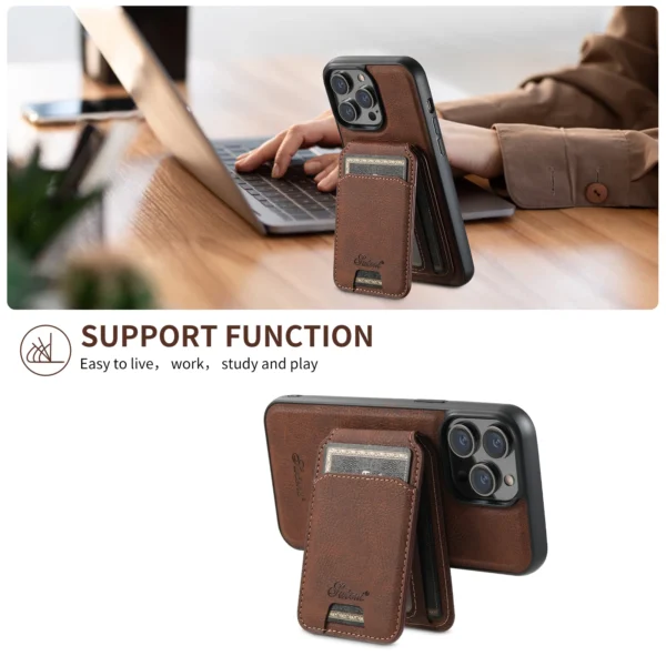 SUTENI Brieftasche Telefon Fall Karte Halter Leder Magnetische Tasche Abdeckung Für Drahtlose Aufladen Für iPhone 12 13 14 16 ProMax 15Plus 4