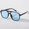 Frauen Männer quadratische Sonnenbrille Retro Polygon Sonnenbrille weibliche schwarze Vintage Mode Damen Oculos de Sol Doppels trahl Brille 2