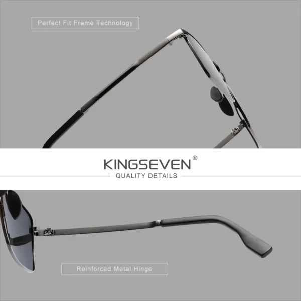 KINGSEVEN Klassische Sonnenbrille Männer Rechteck Legierung Rahmen Gläser Polarisierte UV400 Casual Trendy Fahren Brillen 5