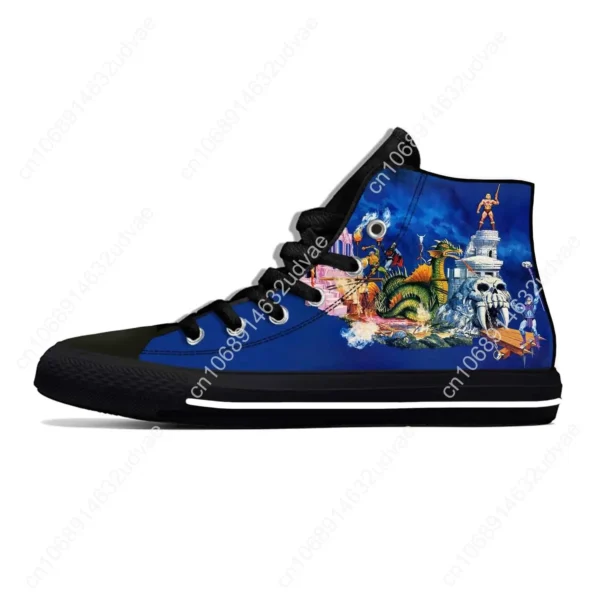 Masters Of The Universe Cartoon Skeletor He-Man Lässige Stoffschuhe High Top Leichte Atmungsaktive 3D-Druck Männer Frauen Turnschuhe 2