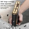 Für Samsung Z Fold 6 LANGSIDI Echtes Leder Magnetisches Scharnier Vollständiger Schutzhüllehalter Kickstand Fold6 Stoßfeste Abdeckung 4