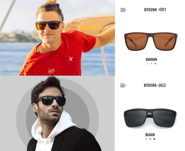 ZENOTTIC Retro Quadratische Polarisierte Sonnenbrille Fashion Shade Damen Herren Ultraleichter TR90-Rahmen UV400-Schutz Klassiker Sonnenbrille 4