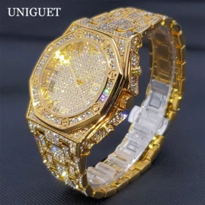 Luxus Marke Diamant Uhr für Männer Mode Orientalischen Gold Original Quarz Uhren Hip Hop Iced Out Bling Bling Uhr Dropshopping