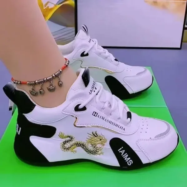 Damen-Designer-Turnschuhe, 2024, Sommer, Leder, wasserdicht, lässig, Sportschuhe, Damen, leicht, atmungsaktiv, rutschfest, Plateauschuhe 3