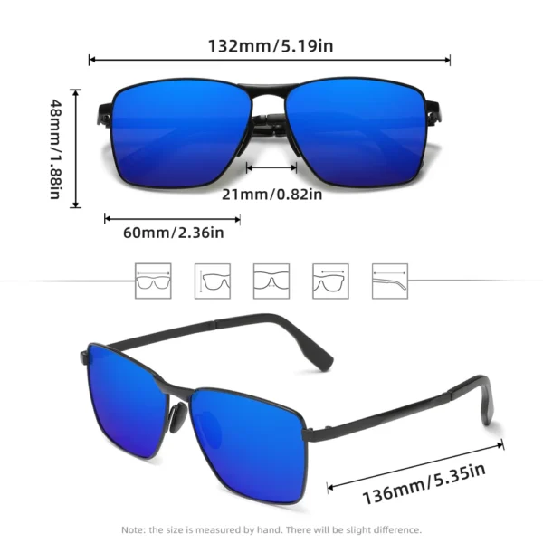 KINGSEVEN Klassische Sonnenbrille Männer Rechteck Legierung Rahmen Gläser Polarisierte UV400 Casual Trendy Fahren Brillen 4