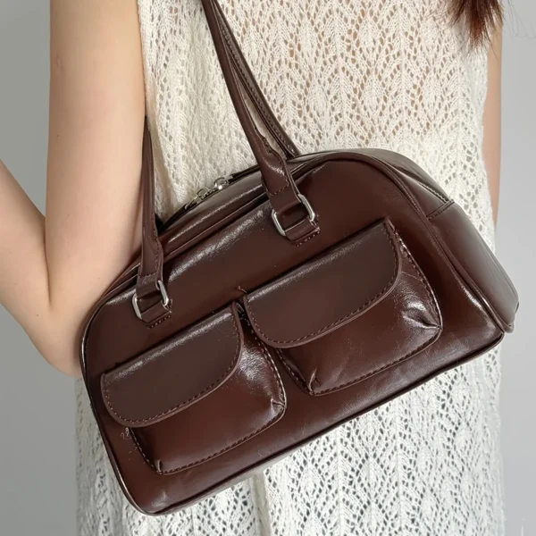 Modische Achseltasche, hochwertige, vielseitige Handtasche, Nischendesign, Damen-Umhängetasche, Retro-Geldbörsen und Handtaschen aus Pu-Leder 6