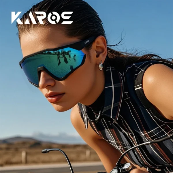 KAROS Polarisierte Sonnenbrille UV400 Sportbrille Winddichte Sandreitsonnenbrille 3