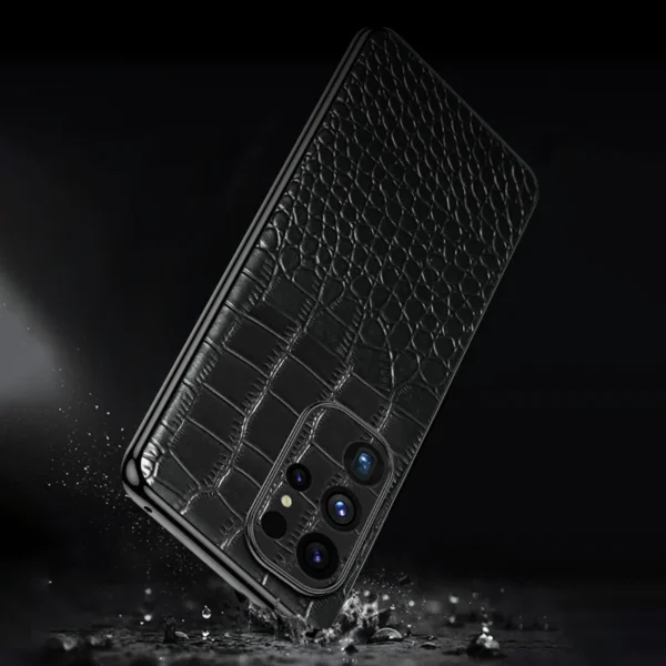Handyhülle aus echtem Rindsleder für Samsung Galaxy S25 S24 Ultra S25 Plus, luxuriöse Rückseite 5