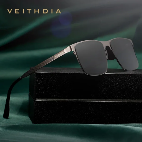 VEITHDIA männer Sonnenbrille Angeln Polarisierte UV400 Nylon Objektiv Im Freien Fahren Brillen Edelstahl Sonnenbrille Für Männliche V8226 2