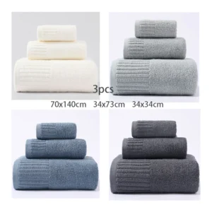 100 % Baumwolle, 3-teilig, hochwertiges Handtuch-Set, weiches, saugfähiges Badetuch, Gesichtstücher, kleines quadratisches Handtuch, für Zuhause, Hotel, Badezimmer