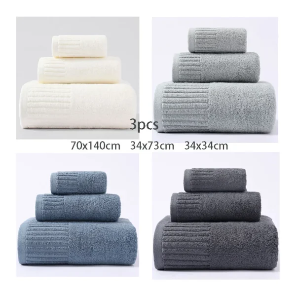 100 % Baumwolle, 3-teilig, hochwertiges Handtuch-Set, weiches, saugfähiges Badetuch, Gesichtstücher, kleines quadratisches Handtuch, für Zuhause, Hotel, Badezimmer