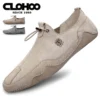 Clohoo atmungsaktive leichte rutsch feste flache Outdoor-Schuhe für Männer Freizeit schuhe Echt leder Boots schuhe weiche Sohle Schuhe