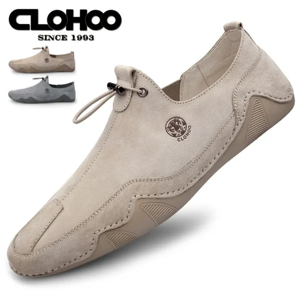 Clohoo atmungsaktive leichte rutsch feste flache Outdoor-Schuhe für Männer Freizeit schuhe Echt leder Boots schuhe weiche Sohle Schuhe