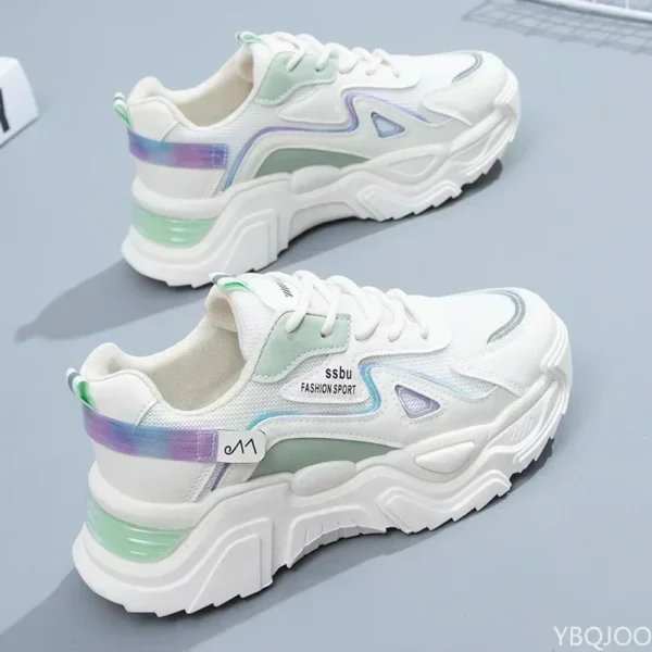 2025 Turnschuhe Frauen Plattform Flache Schuhe Frau Schuhe Grün Casual Trainer Damen Chunky Turnschuhe Frauen Schuhe 3