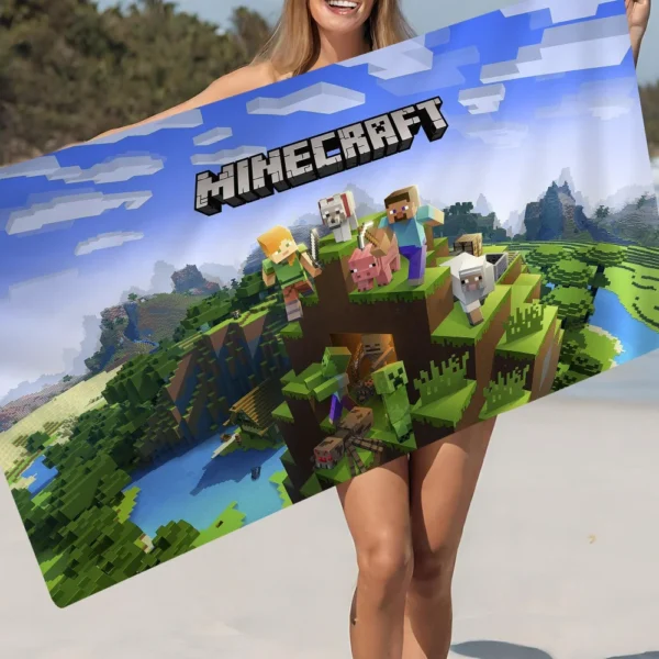 Minecraft Ghast Fireball Strandtuch für Kinder, personalisiertes Badetuch, Pooltuch, Urlaubsgeschenk, Picknicktuch, Party-Geschenk 3