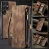 Leder Zip Wallet Card Handyhülle für Samsung Galaxy S25 Ultra S24 FE S23 S22 S21 S20 FE S10 Plus Note 20 Ultra 10 Flip Cover