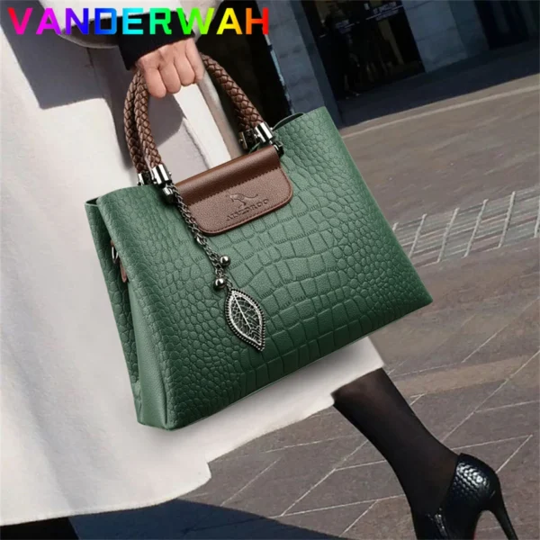 Marke Leder 3 Schichten Alligator Umhängetasche für Frauen Weibliche Schulter Messenger Sac Luxus Designer Damen Handtaschen