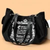 Damen-Handtasche aus Wildlederimitat mit Buchstabendruck, Retro-Einkaufstasche mit großem Fassungsvermögen für den täglichen Pendelverkehr und zum Tragen von Hand. Kürbistasche 2