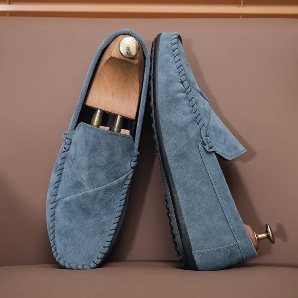 Mode Wildleder Männer Casual Schuhe Männlichen Faul Schuhe Atmungsaktive Komfort Slip-on Herren Fahren Schuhe Luxus Marke Faulenzer mokassins 3