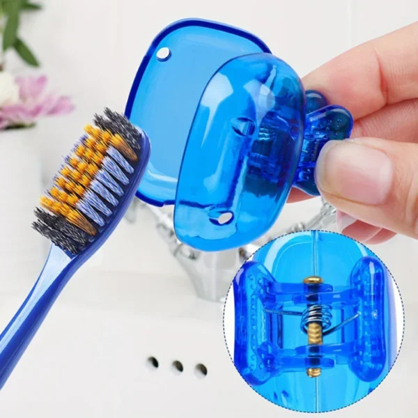 2PCS Reise Zahnbürste Kopf Abdeckungen Zahnbürste Schutz Kappe Pinsel Pod Fall Schutzhülle Tragbare Kunststoff Clip Für Haushalt Reise 3
