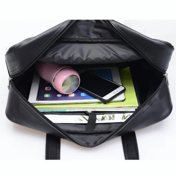 Student JK Handtasche, wasserdicht, PU-Leder, einzelne Schulter-Uniform-Tasche für Männer und Frauen, offizieller Dokument-Pendler-Rucksack 4