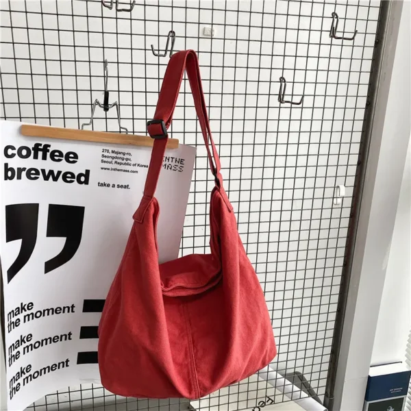 Damen-Umhängetasche, große Canvas-Umhängetaschen für Frauen, 2023, Baumwolltuch, modisch, koreanische Studentinnen, Schultasche, Handtaschen 6