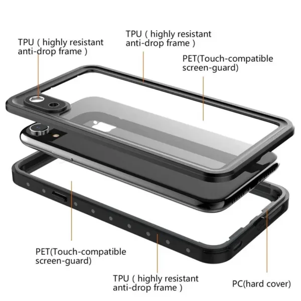 360 Vollschutz IP68 wasserdichte Handyhülle für Apple iPhone XR Schwimmen Tauchen Abdeckung für iPhone 15 11 12 13 Pro Max 16 Plus 5