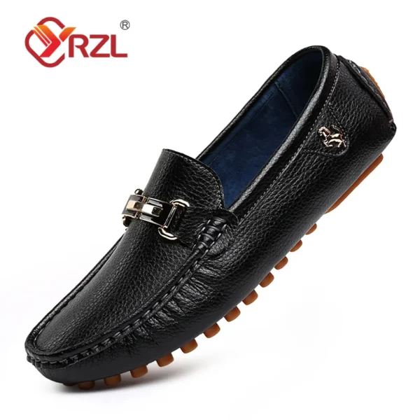 YRZL Loafer Herren Handgefertigte PU-Leder Loafer Casual Driving Flats Slip-on-Schuhe Luxuriöse bequeme Mokassins Weiße Loafer Schuhe Herren 2