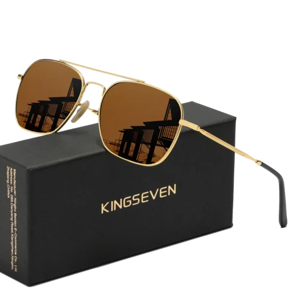 KINGSEVEN Marke Sonnenbrille Polarisierte Männer Frauen Mode Legierung Metall Dünnen Rahmen Fahren Gläser Klassische Anti-glare Brillen 2