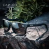 CAPONI Polarisierte Sonnenbrille Für Männer Vintage Marke Designer Fahren Sonnenbrille Photochrome Quadrat TR Rahmen Schwarz Shades BS9417