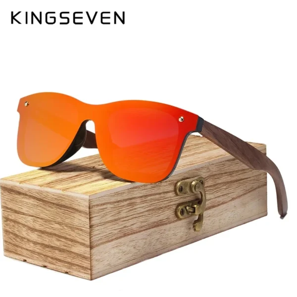 KINGSEVEN UV400 Sonnenbrille Für Männer Polarisierte Hochwertige Augenschutz Gläser Frauen Walnuss Holz Handgemachte Brillen Geschenke 2