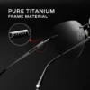 CAPONI Randlose männer Sonnenbrille Polarisierte Photochrome UV400 Outdoor Fahren Sonnenbrille Titan Legierung Mode Brillen BS22003 3