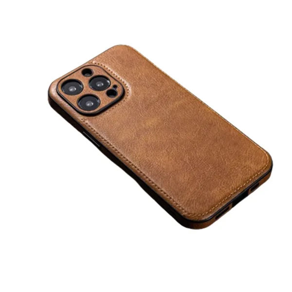 Für iPhone 16 15 14 13 13 12 11 Pro Max Plus Handyhülle Luxus Retro Nähte Leder All Inclusive Feine Loch Stoßfeste Abdeckung 6