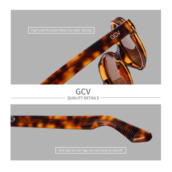 GCV Brand Fashion Avantgarde Acetate Appearance Patent Design GM Cat Eye-Sonnenbrille für Damen, polarisiertes Licht und UV-Schutz 4