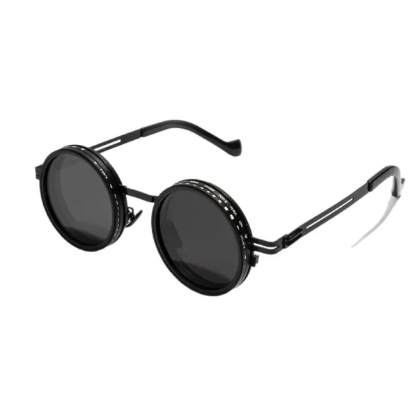 ND2-400 9-stufige einstellbare Dimmung polarisierte Sonnenbrille Männer Frauen Angeln Punk Runde Brille Fahren Brillen ND Filter 6