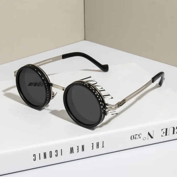 ND2-400 9-stufige einstellbare Dimmung polarisierte Sonnenbrille Männer Frauen Angeln Punk Runde Brille Fahren Brillen ND Filter 4