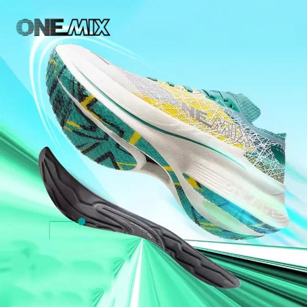 ONEMIX Marathon Carbon Platte Laufschuhe Stoßdämpfung Ultra-licht Sport Schuhe Rebound Technologie Outdoor Männer Turnschuhe 2