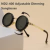 Neue Einstellbare 1-9 Sonnenbrille Punk Polarisierte Sonnenbrille Männer Frauen Runde ND Filter Linsen Retro Angeln Brillen Shades