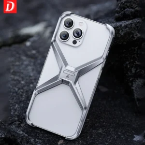 Luxuriöse randlose Aluminium-Handyhülle für iPhone 16 15 13 14 Pro Max, Metall X-Typ, abnehmbare Wärmeableitung, stoßfeste Abdeckung