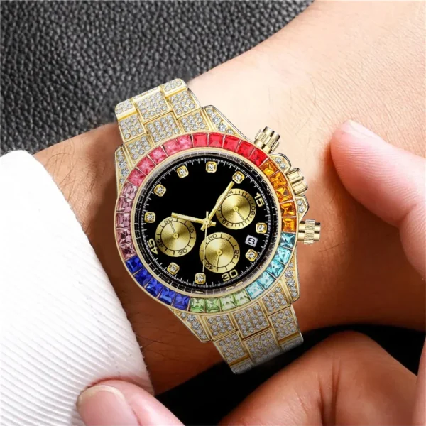 Luxus Männer Bunte Uhren Gold Silber Große Zifferblatt Mann Armbanduhr Sport Business Männlich Uhr Relogio Masculino 3