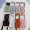 Cross body Leder Handy hülle für Samsung Galaxy Z Flip 6 5 4 3 5g Flip5 Flip4 Flip6 5g Brieftasche Karten halter weiche stoß feste Abdeckung 6