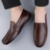 Echtes Leder Herren Freizeitschuhe Leichte Wanderschuhe Atmungsaktive Abendschuhe Slip on Herren Loafer Fahrschuhe Mokassins 5